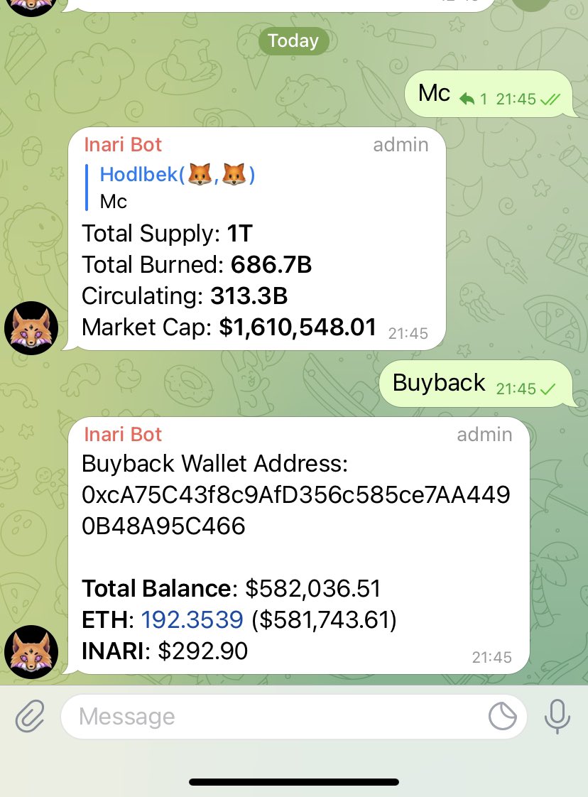 HODLBEK's tweet photo. @rovercrc In $Inari ? Yes it will 

@TokenInari #inariraffle https://t.co/DBophhtDaT