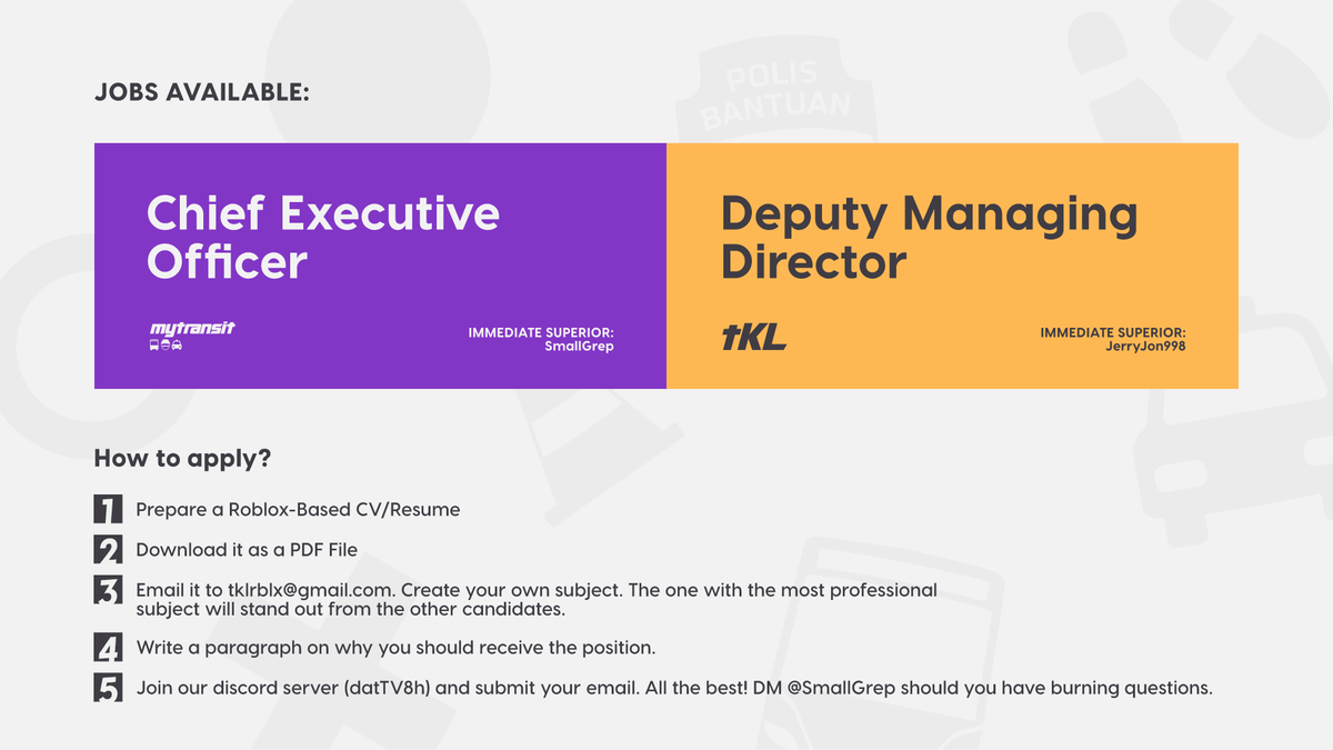 MYS_Transit's tweet photo. We're hiring — Top Positions! DM @SmallGrep if you have any questions. https://t.co/csp7FKIU8j