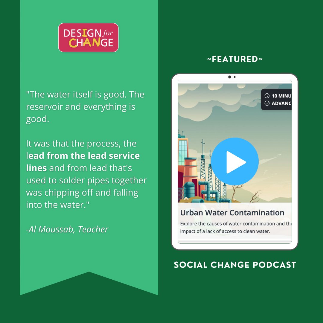dfcusa's tweet image. Second out of three #EarthDay student podcasts on types of pollution: Urban Water Contamination

Check it out here!
hubs.la/Q017RQDM0

#earthmonth #socialstudies #socialstudiesteacher #socialemotionallearning #projectbasedlearning #empathy #designthinking #education