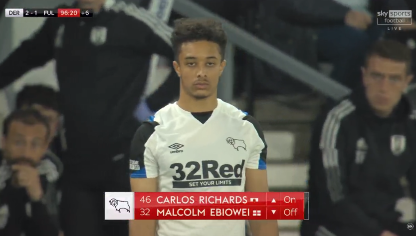 foet247europa's tweet photo. Carlos Richards (16) makes his debut #DERFUL https://t.co/JCCwZ1Q4yV