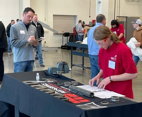 AlbericiCorp's tweet photo. Alberici's Zach Kemp and David Lindauer judge Missouri State Skills Competition at @statetechmo. They served as judges for competencies including axle/steering station, hydraulics, precision measurement, and HVAC. What a great way to support area students!
#buildingmytomorrow https://t.co/V0hJnlcXlI