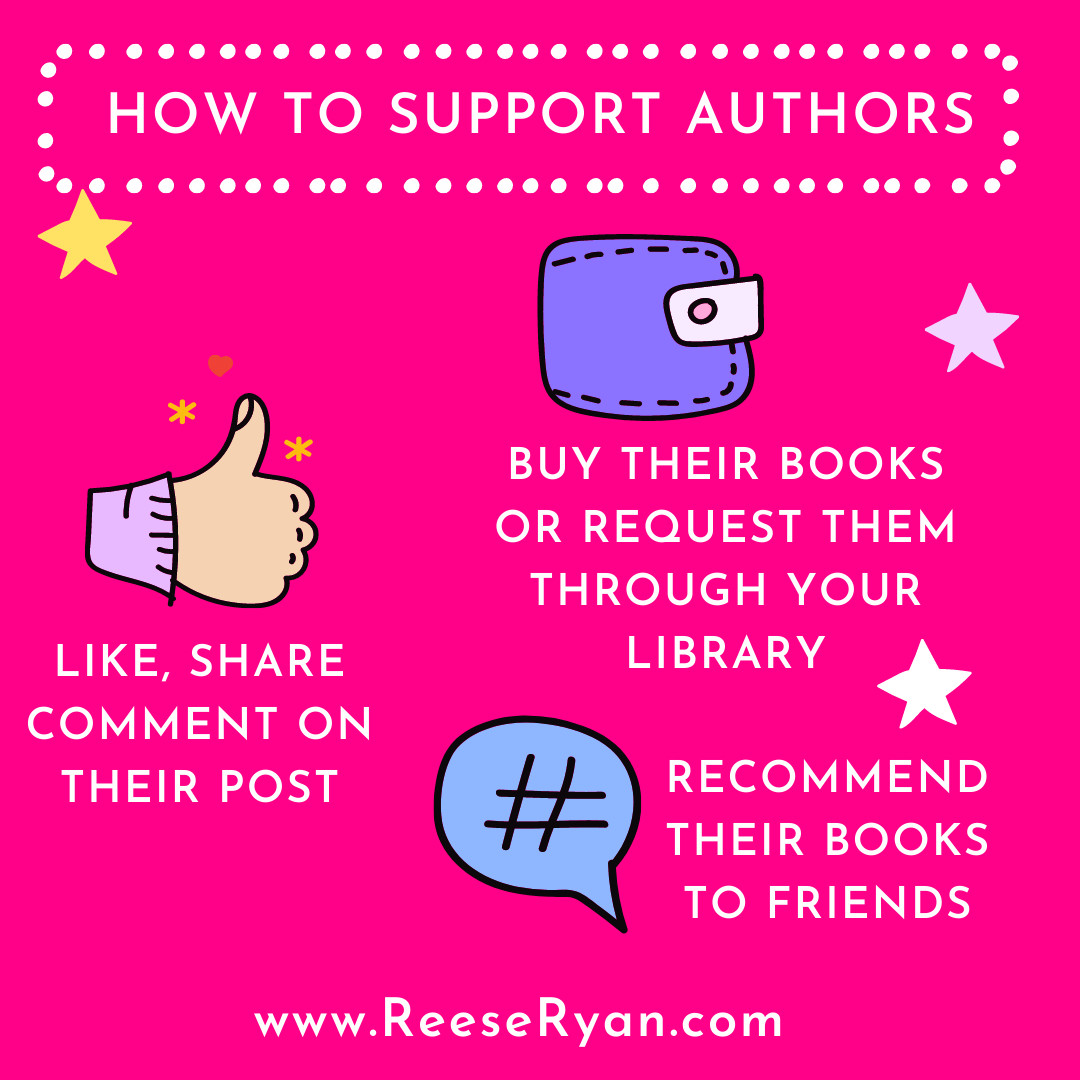 How to support authors

1. Buy their books or request them through your library
2. Like, share, comment on their post
3. Recommend their books to your friends