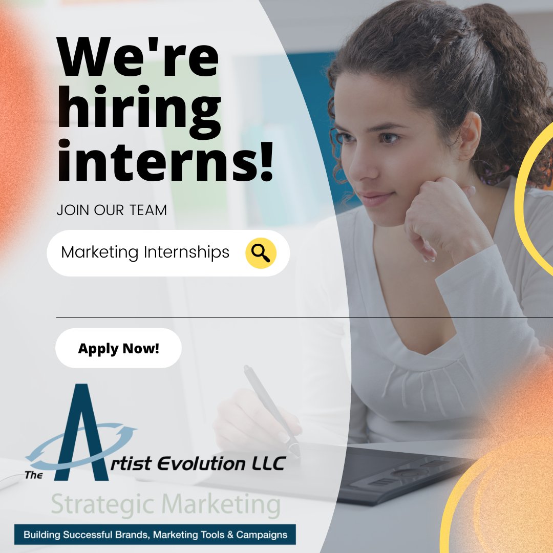 ArtistEvolution's tweet photo. Are you a junior or senior in college considering a career in marketing? Look no further!

Visit our website or find us on Handshake to apply to our TAE summer internship program: https://t.co/gS5IwC7Kc8 https://t.co/j1bc2YI4LU