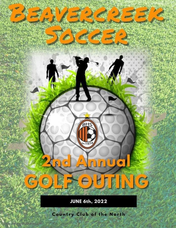 ⚽️🧡🤍🖤 2nd Annual Golf Outing 🖤🤍🧡⚽️
June 6th Beavercreek Soccer Golf Outing @ Country Club of the North.  
Sign-up here - forms.gle/LAXMkhc3U9cXSo…
SOLD OUT LAST YEAR
Sponsorship info click here - forms.gle/MXNrTXir5o4unH…