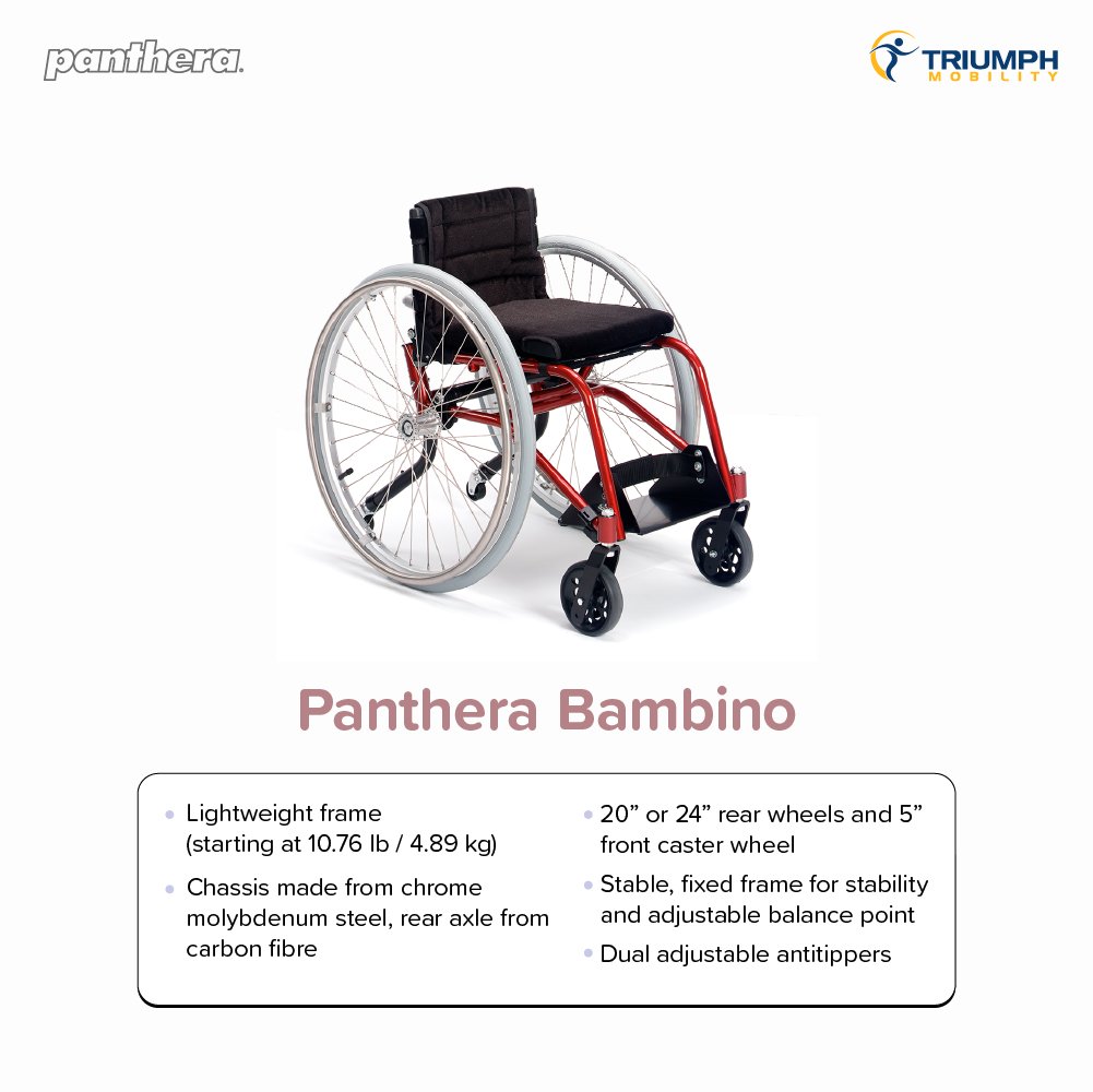 triumphmobility's tweet photo. Like Triumph, our partner Panthera is always thinking about ways to innovate. Check out the Children’s wheelchairs:

https://t.co/nzryxdfU3A https://t.co/RZp9dFb5pZ