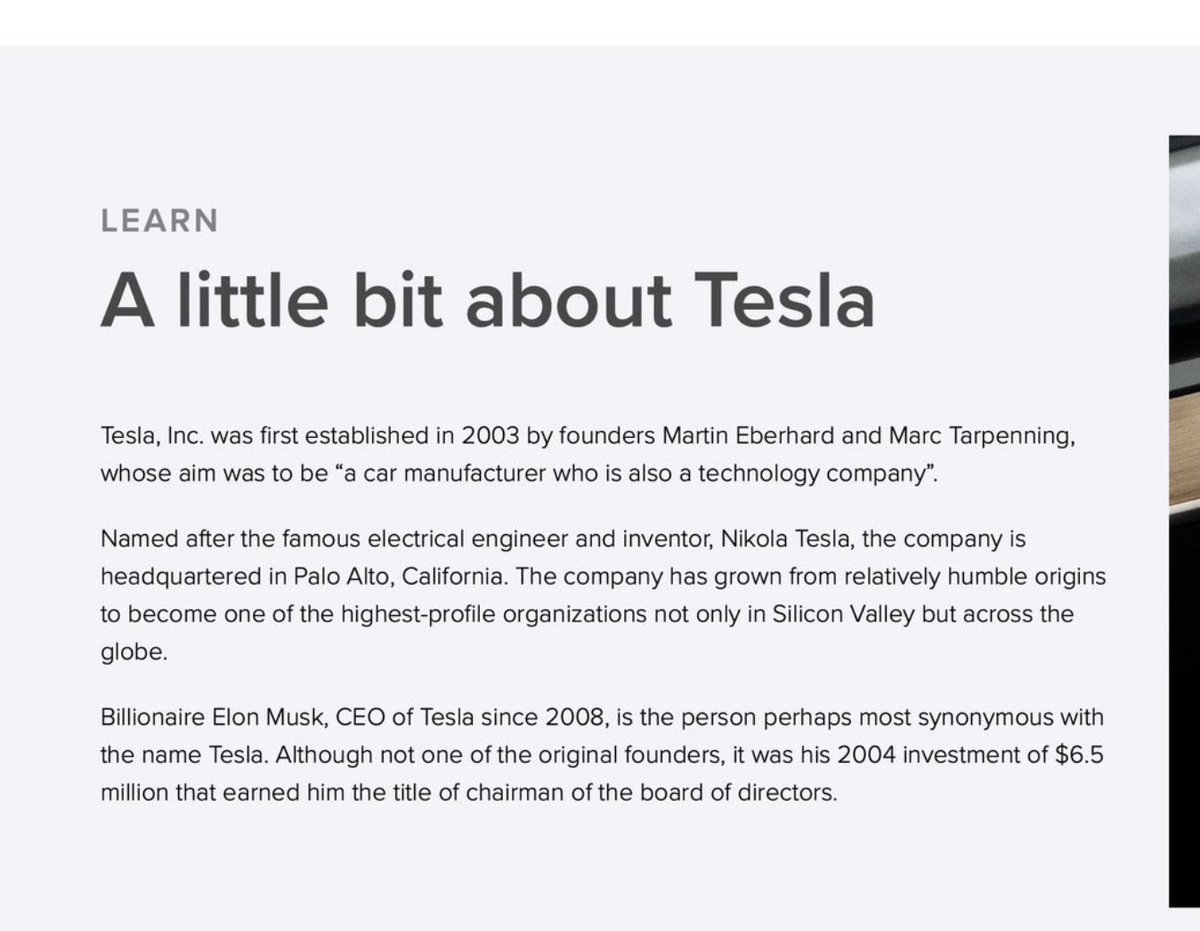 SawyerMerritt's tweet image. .@Hertz, your website incorrectly states @elonmusk was not a Co-Founder of Tesla.

Elon said yesterday: "Tesla was a shell company with no employees; I didn't invest in a company, we created a company. Ultimately the creation of that company was done by JB (Straubel) &amp;amp; me."