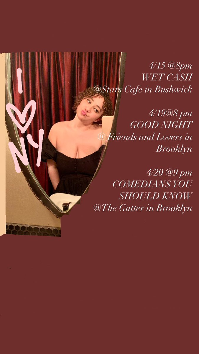 hey NY: I’ll be here doing a few shows for the next week starting tonight. come thru if you’d like!