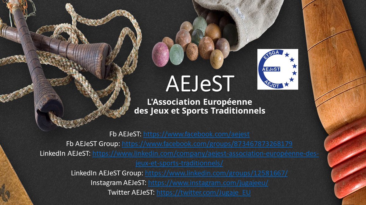 We encourage you to join the AEJeST social media. The more of us there are, the more effectively we will reach people all over the world with information about traditional sports.

Web: aejest.com 
Fb AEJeST: facebook.com/aejest
#traditionalsportsandgames #aejest