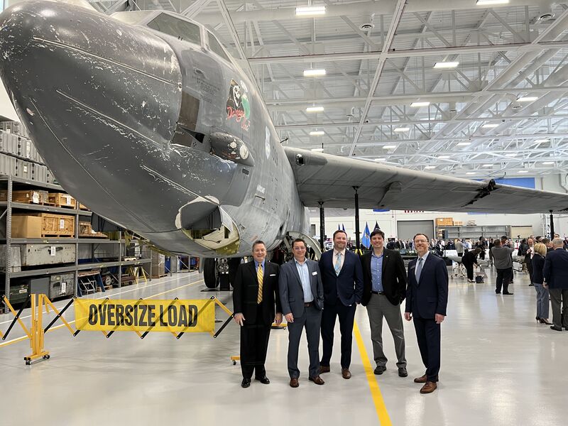 guernsey_us's tweet photo. On the 70th anniversary of the first flight of the B-52 bomber, Guernsey joined in celebrating the grand opening of a massive research facility built for @Boeing as they modernize this legacy aircraft. #B52 #Boeing #HighBay #RealizeTheDifference #Guernsey #Architect #Engineer https://t.co/zjsu301PEY