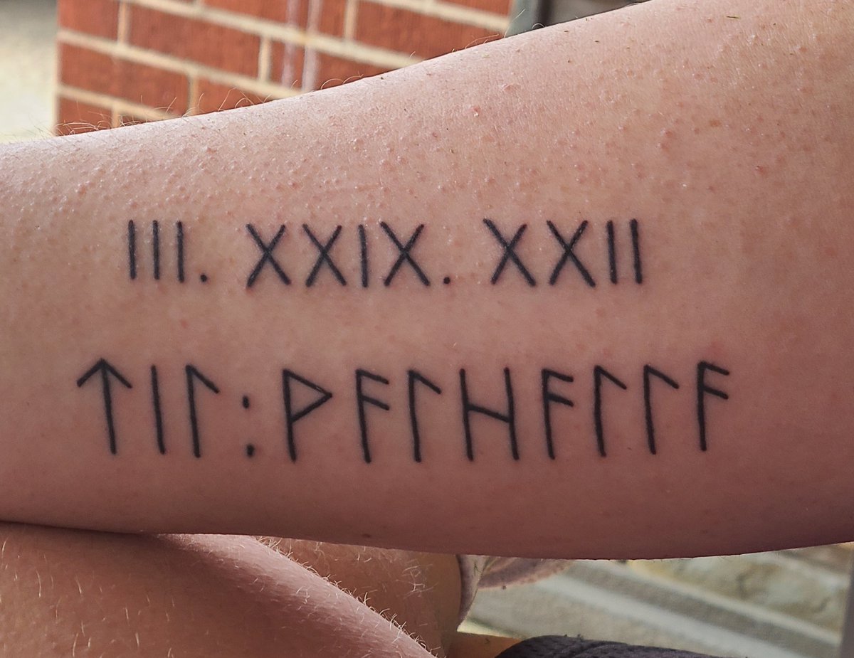 EPhillips2024's tweet photo. My dad was going to take me to get a tattoo at some point. Last night I got one in memory of him with my mom. I'll carry him with me every day. #TilValhalla https://t.co/9OjU9vEY2i
