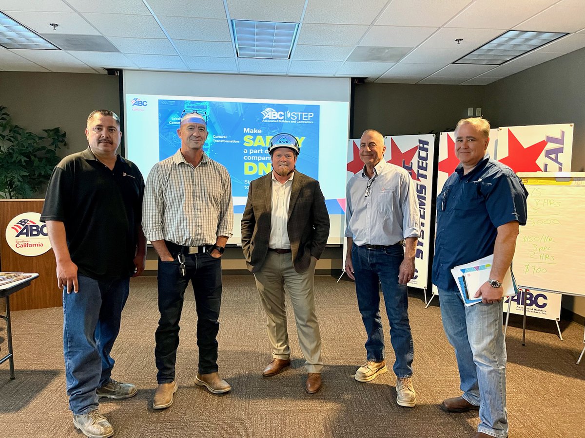 ABCSOCAL1's tweet photo. _ @MilenderWhite invited their subcontractors to the #ABCSoCal office for an introduction to STEP & their #safety culture. As a Diamond level STEP recipient themselves, they believe in the importance of safety & how ABC's STEP program aligns with their values. #ABCMeritShopProud https://t.co/zOPN1UsPi8
