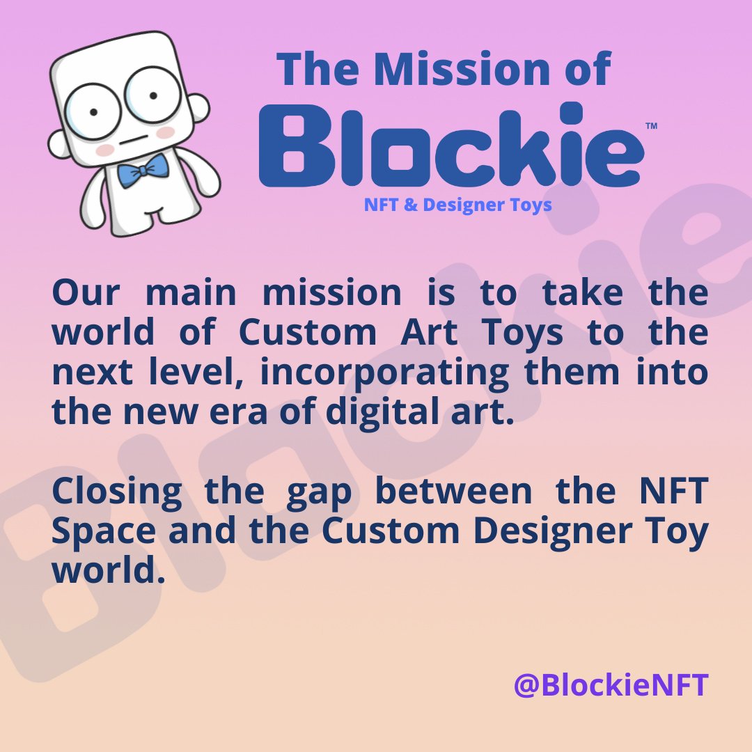 Here is our mission statement for Blockie™ and the vision we have for this project! 🚀🙂
 #NFTs #Solana #SolanaNFTs #Arttoys #DesignerToys #Blockie