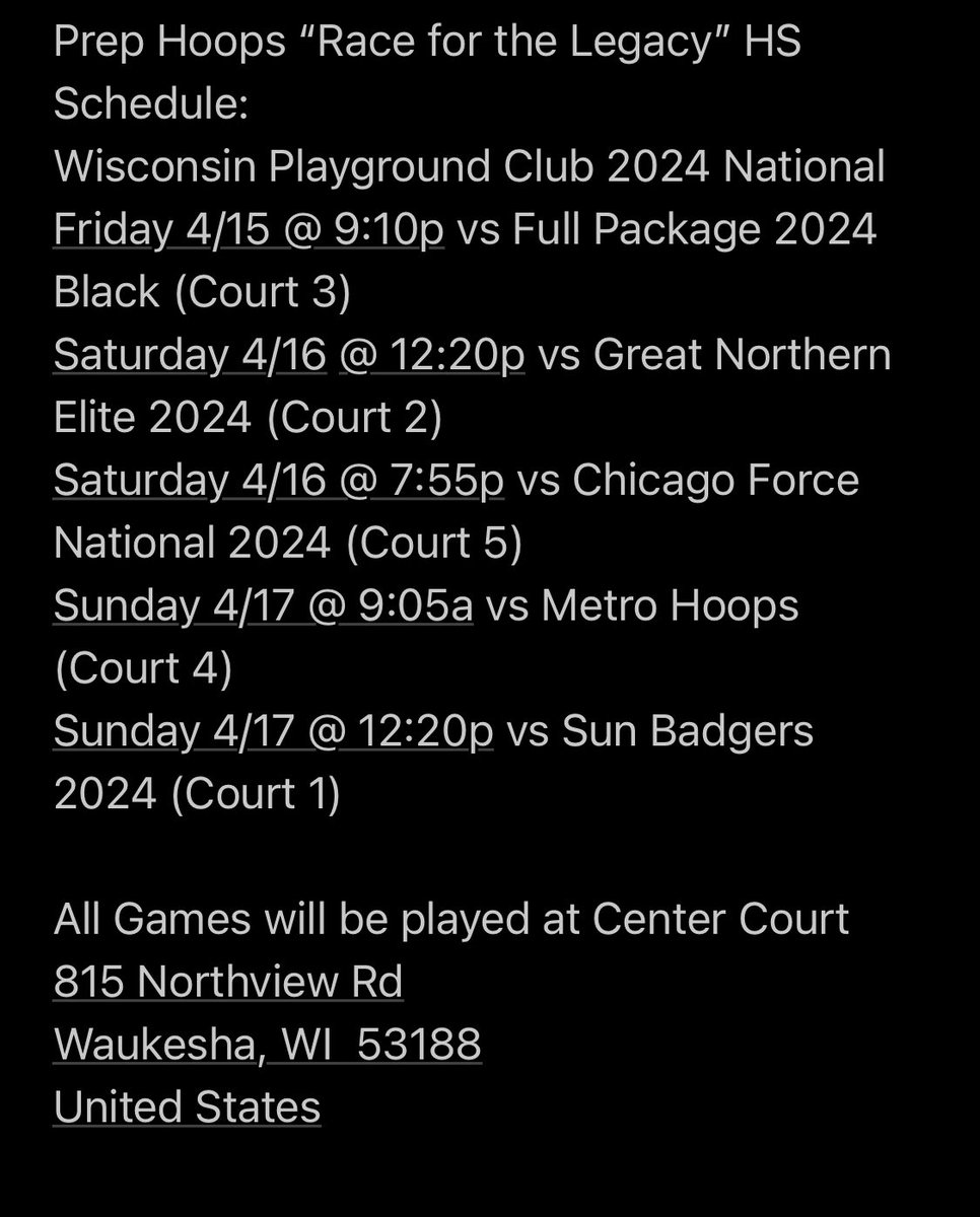 Wisconsin PGC GirlsBB (@wisconsinpgcgbb) on Twitter photo Come Check out our Wisconsin Playground Club 17U 2023 & 16U 2024 National Teams this weekend at the <a href="/PGHCircuit/">Prep Girls Hoops Circuit 🏀</a> #RaceForTheLegacy Here are the schedules:
#PGCFamily 😈🅿️ Come Check out our Wisconsin Playground Club 17U 2023 & 16U 2024 National Teams this weekend at the <a href="/PGHCircuit/">Prep Girls Hoops Circuit 🏀</a> #RaceForTheLegacy Here are the schedules:
#PGCFamily 😈🅿️