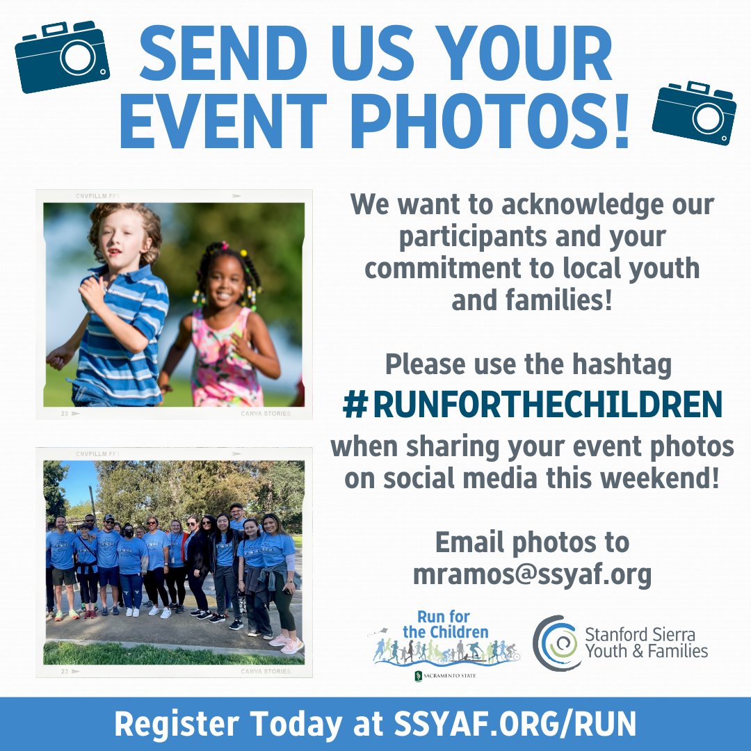 StanfordSierra1's tweet photo. We are excited to see you tomorrow at the Run for the Children! Don't forget to use #RUNFORTHECHILDREN when you post on social media and please send your event photos to mramos@ssyaf.org.

Register at https://t.co/3xFhsI19LU

#ssyaf #runforthechildren #communityevent #families https://t.co/yzt76rtq0n