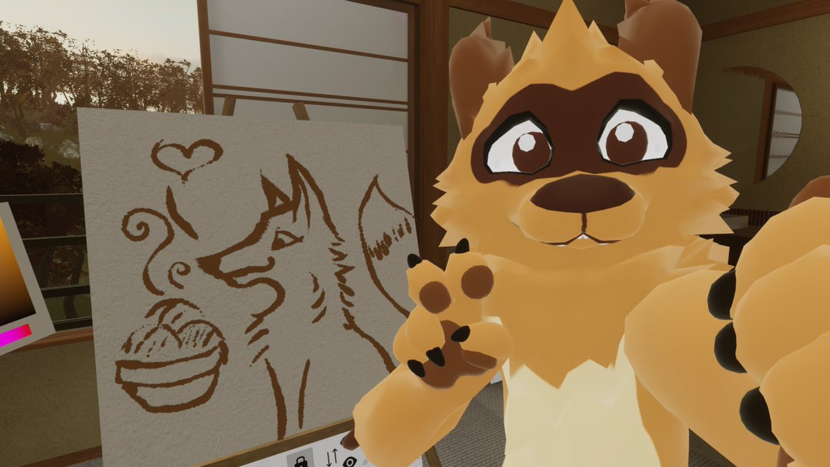 Sechuran_Fox's tweet photo. I found a cool art-room in VRChat when you can draw :3 It's amazing, I like it 🧡
#VRChat #artist #furryartwork #furryartist #fox #japaneseart #lovefox #furryart https://t.co/3dnnDRd9Vu
