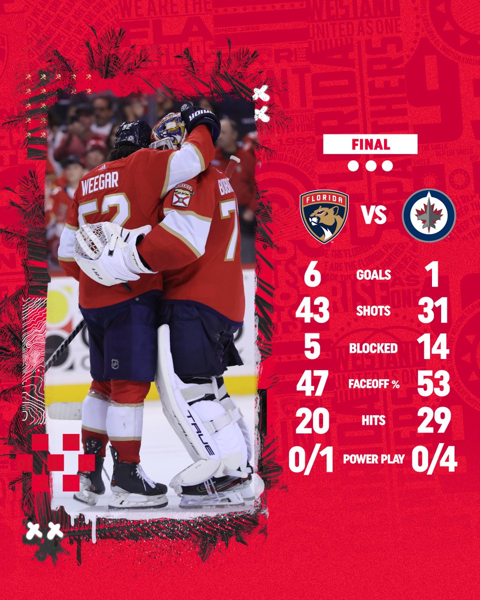 FlaPanthers's tweet photo. Final 📈 from tonight's 6-1 win over the Jets!!

#WPGvsFLA https://t.co/06m9y2l25H