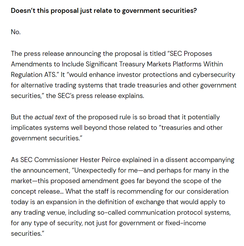 redphone's tweet photo. What if DeFi got quietly crushed by a 591-page proposal that wasn't supposed to have anything to do w DeFi? 

Could happen.

Comment period ends Monday. Take 30 seconds to visit https://t.co/z4bRX0WxWe and use their template to send an email to the SEC. https://t.co/huIA6zIuAf