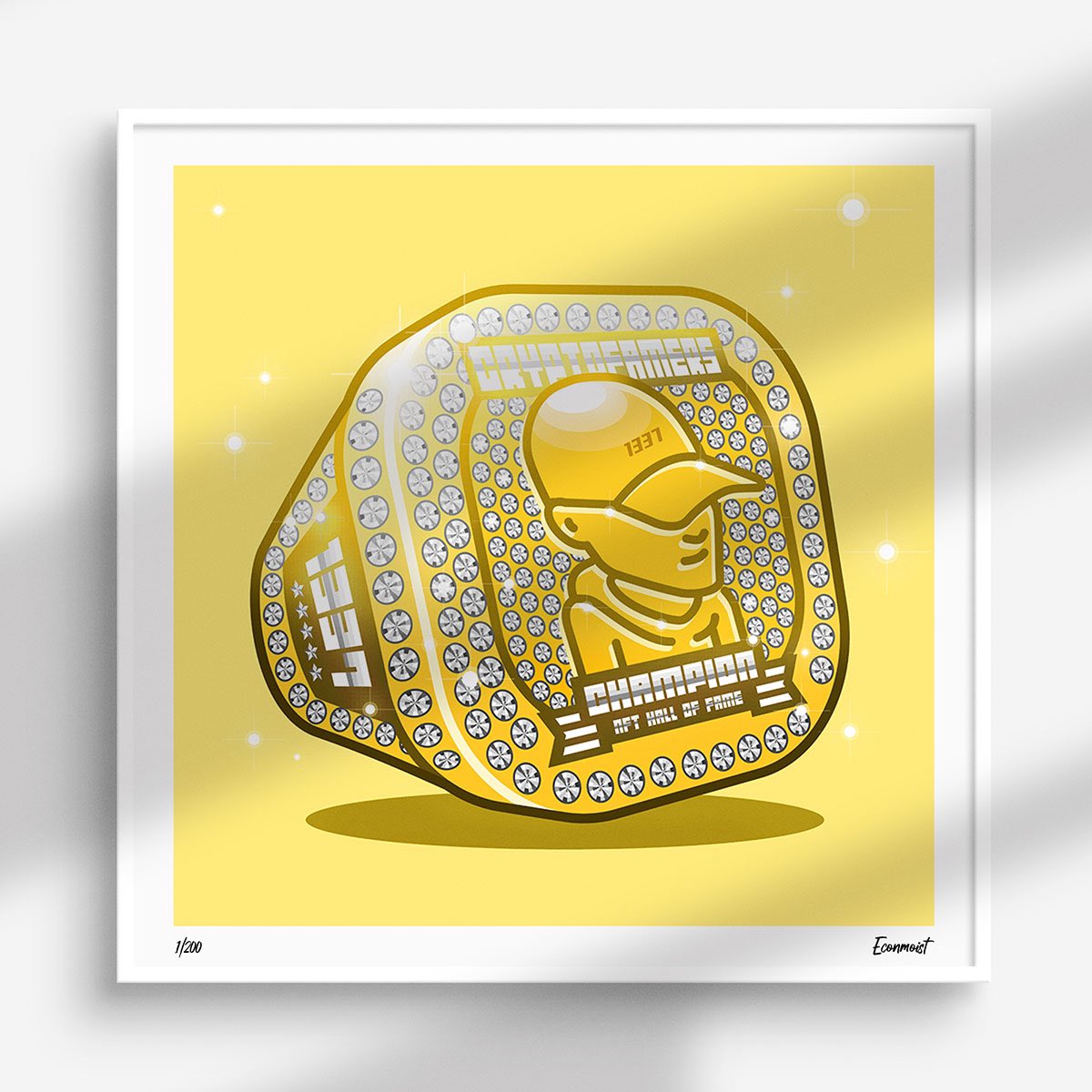 🥂🥳 Excited to Release our first Print, “CryptoFamers Limited Edition Champion’s Ring💍”, which will be available at our first CryptoFamers NFT exhibition in Taipei, Taiwan this coming June.
