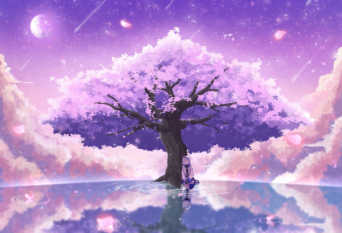 「天界に桜が満開しましたね。#かなたーと 」|Naseul / ナスルのイラスト