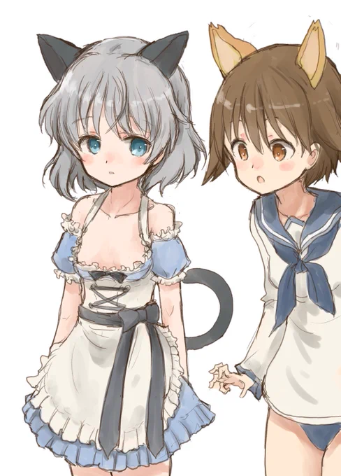 #w_witch ディアンドルがぶかぶかなサーニャ。 