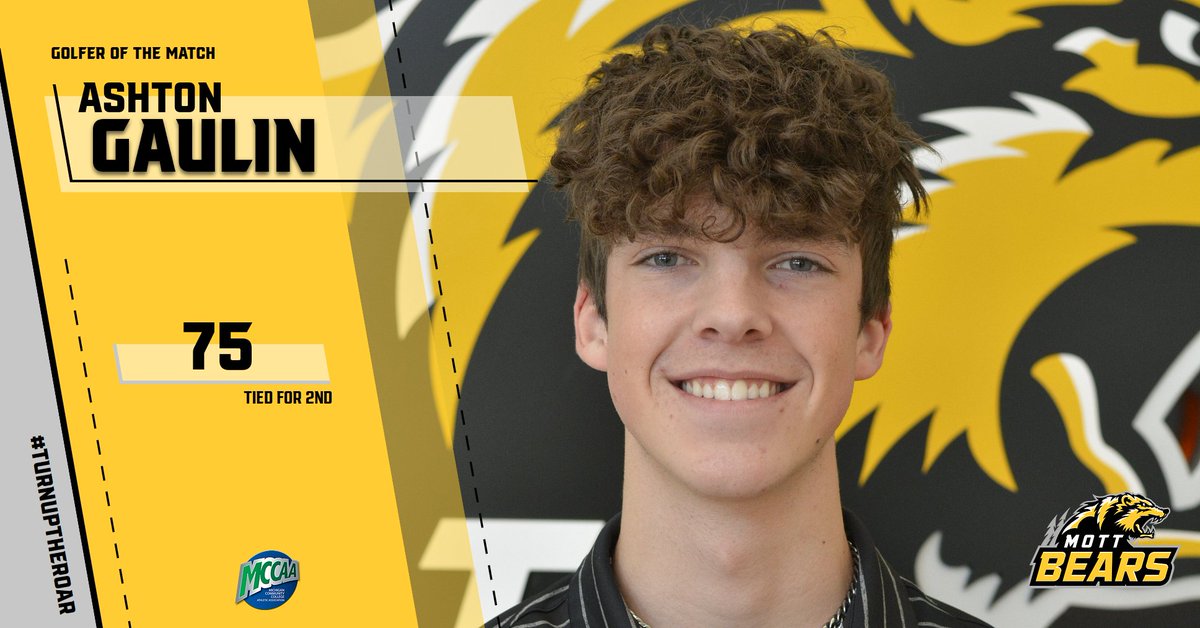 GOLF: Today's Golfer of the Match for the Glen Oaks CC Invitational is Ashton Gaulin. Ashton tied for second as the Bears finished third in the tournament