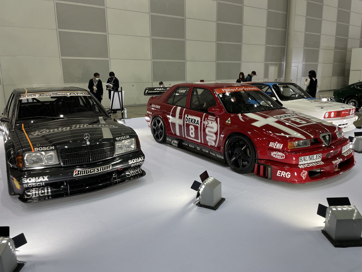 newspacedesign9's tweet photo. 「AUTOMOBILE COUNCIL 2022 幕張メッセ PART3」
ドイツツーリングカー選手権（Deutsche Tourenwagen Masters：DTM）市販車ベースのドイツのツーリングカーレースの立役者。BMW M3　AlfaRomeo 155V6 TI　Mercedes 190E2.5-16 Evo ⅡAMG 
#BMWM3 #MercedesAMG #AlfaRomeo #メルセデスamg #アルファロメオ https://t.co/IiBRBX51cw