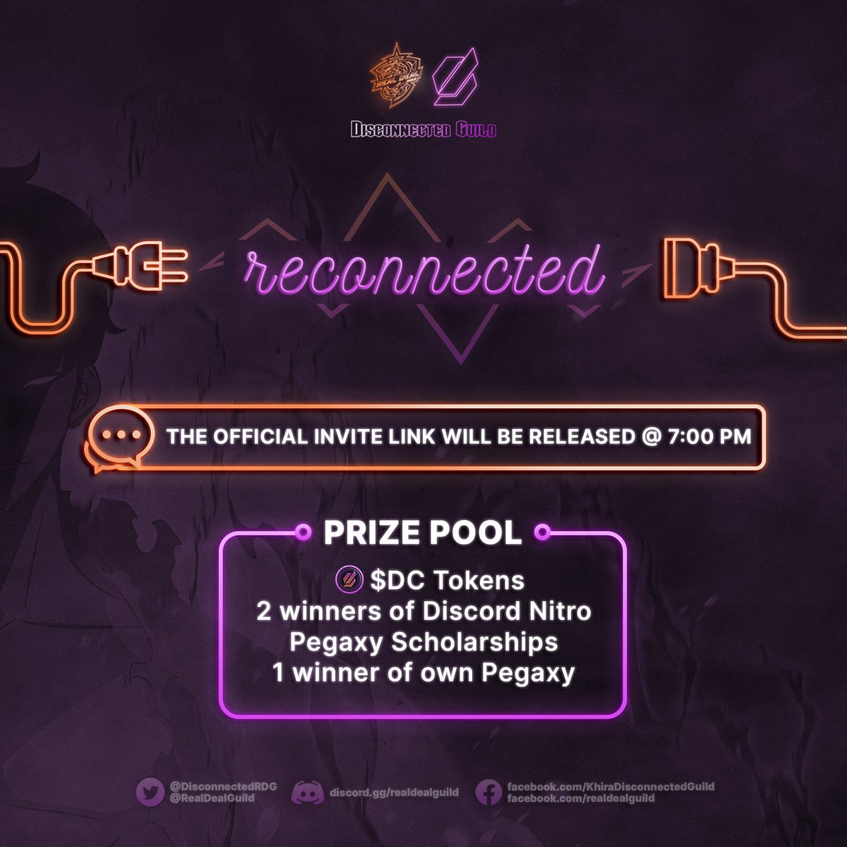 DisconnectedRDG's tweet photo. Stay tuned and be RECONNECTED with the DISCONNECTED πβ‘οΈ
official invite link will be posted @ exactly 7:00 p.m.
#DISCONNECTEDv2
#LFGDisconnected
#Reconnecting
#RDGFam https://t.co/P5TTAYllsi
