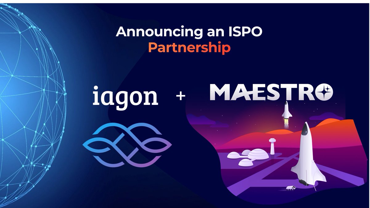 Maestro is teaming up with @iagonofficial to launch their #ISPO, starting at epoch 334! We are excited to help with Iagon’s mission of making it easier for everyone to contribute to the #decentralization of the cloud storage network.
 
More info: bit.ly/3jJhhgo.