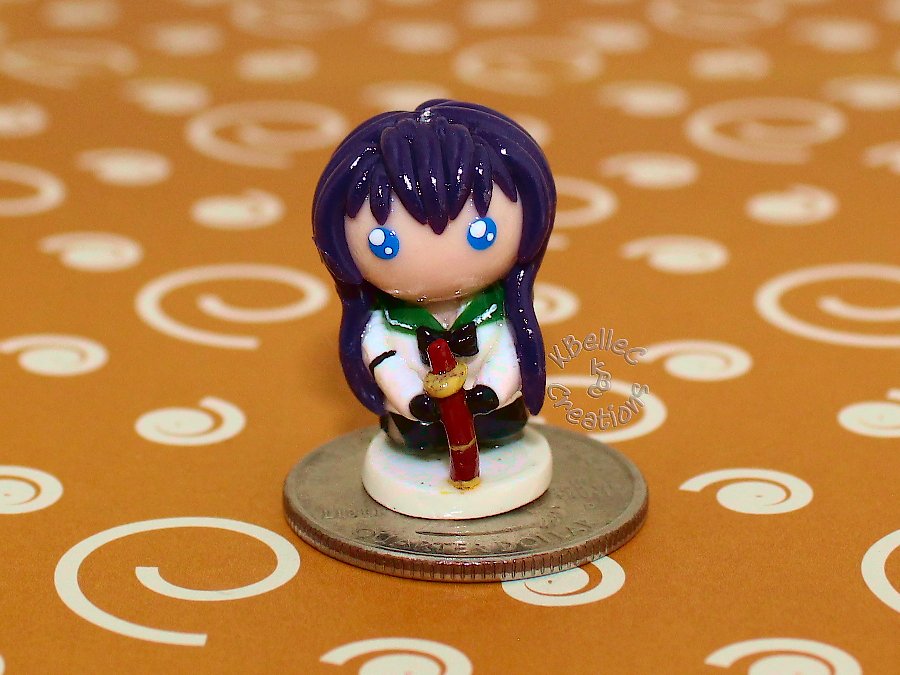 KBelleC's tweet photo. Standing about 1" tall (≈2.54 cm) is a Saeko Busujima-inspired miniature figurine from High School of the Dead!

#HighSchoolOfTheDead #fanArt #manga #anime #SaekoBusujima
#polymerClay #Sculpey #Premo #handmade #kawaii #chibi #otaku #KBelleC #ClumsyArtistCreations https://t.co/8hJ7jKuSN7