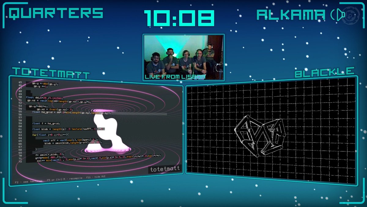 _0bb's tweet photo. what a run, huh. #ShaderShowdown at #Revision2022
gratz to @suricrasia 👏 https://t.co/SH60PLaiPj