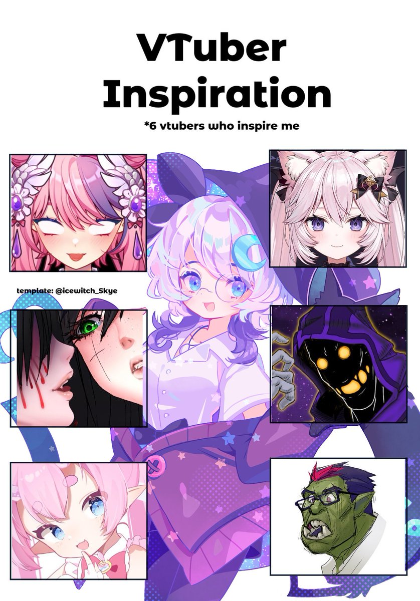 Seein lots of VTubers do this recently and I wanna show who my inspirations are as well! Each of them motivate me in different ways to grow both as a content creator and as a person so I can bring good vibes and laughs! 💜