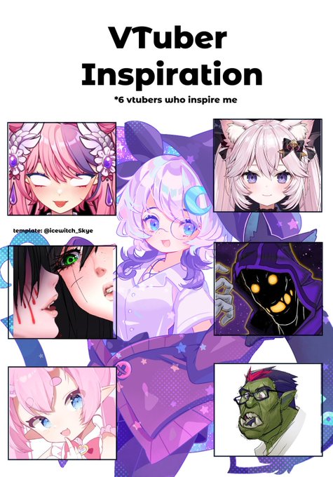 Seein lots of VTubers do this recently and I wanna show who my inspirations are as well! Each of them motivate me in different ways to grow both as a content creator and as a person so I can bring good vibes and laughs! 💜 