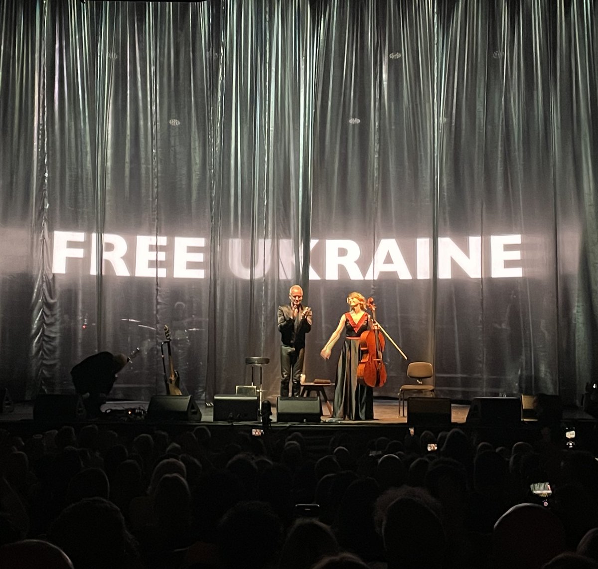 Very proud to have just opened a very special edition (designed and directed by @59productions) of <a href="/OfficialSting/">Sting</a>'s My Songs show at the London Palladium for an amazing audience, and with a special guest (and message).