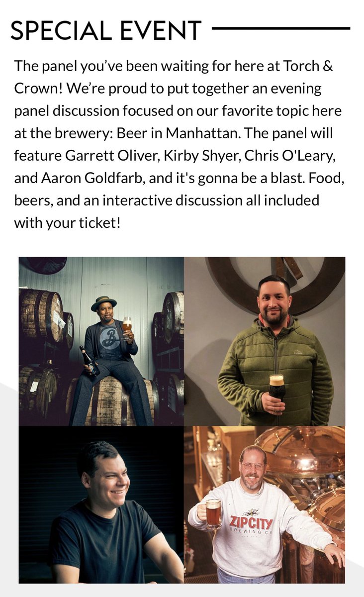 brew_york's tweet image. Folks, I’m not worthy of sharing a stage with the great @GarrettOliver. But you should come to this event at @TorchandCrown on May 11th where we eat, drink, and talk the history of brewing in Manhattan. resy.com/cities/ny/venu…