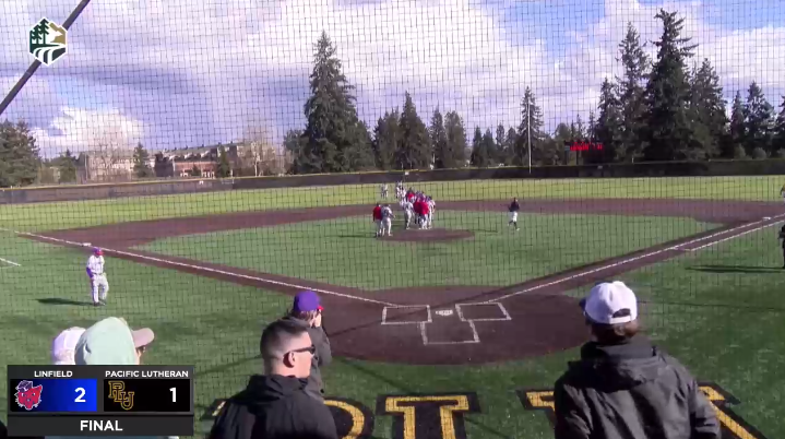 PNW_CBR's tweet photo. 😳@MoenGarrett should be arrested! Robbing a walk off HR like that! And broad daylight!

Linfield takes G2 of the DH after Garrett Moen takes away the would-be walk off HR to give the Wildcats the W. 

Unsure of tiebreakers but think that puts them in the NWC Tourney #PNWBaseball https://t.co/k52ZqaF2JB