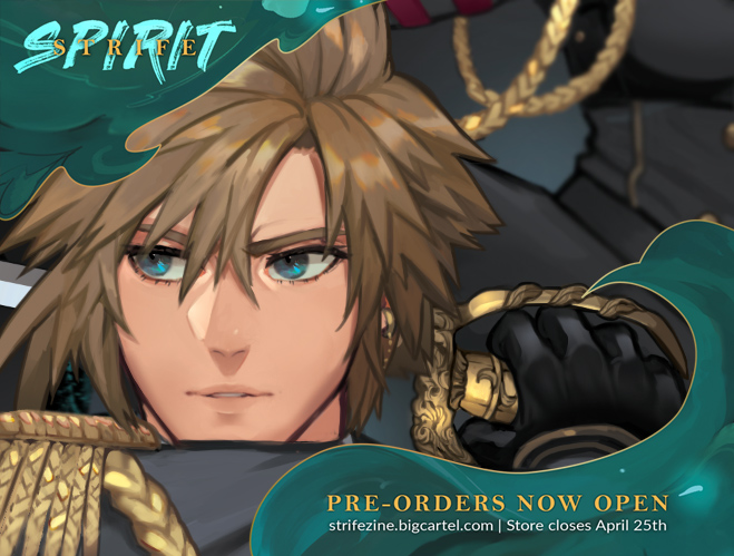 My preview for  <a href="/StrifeZine/">Cloud Zine ☁️ Spirit & Strife</a> 💕 !! 
Check out all the previews!
Preorders are open at: strifezine.bigcartel.com ✨☁️☁️
-----------------
#FF7R #cloud #ff7 #CloudStrife