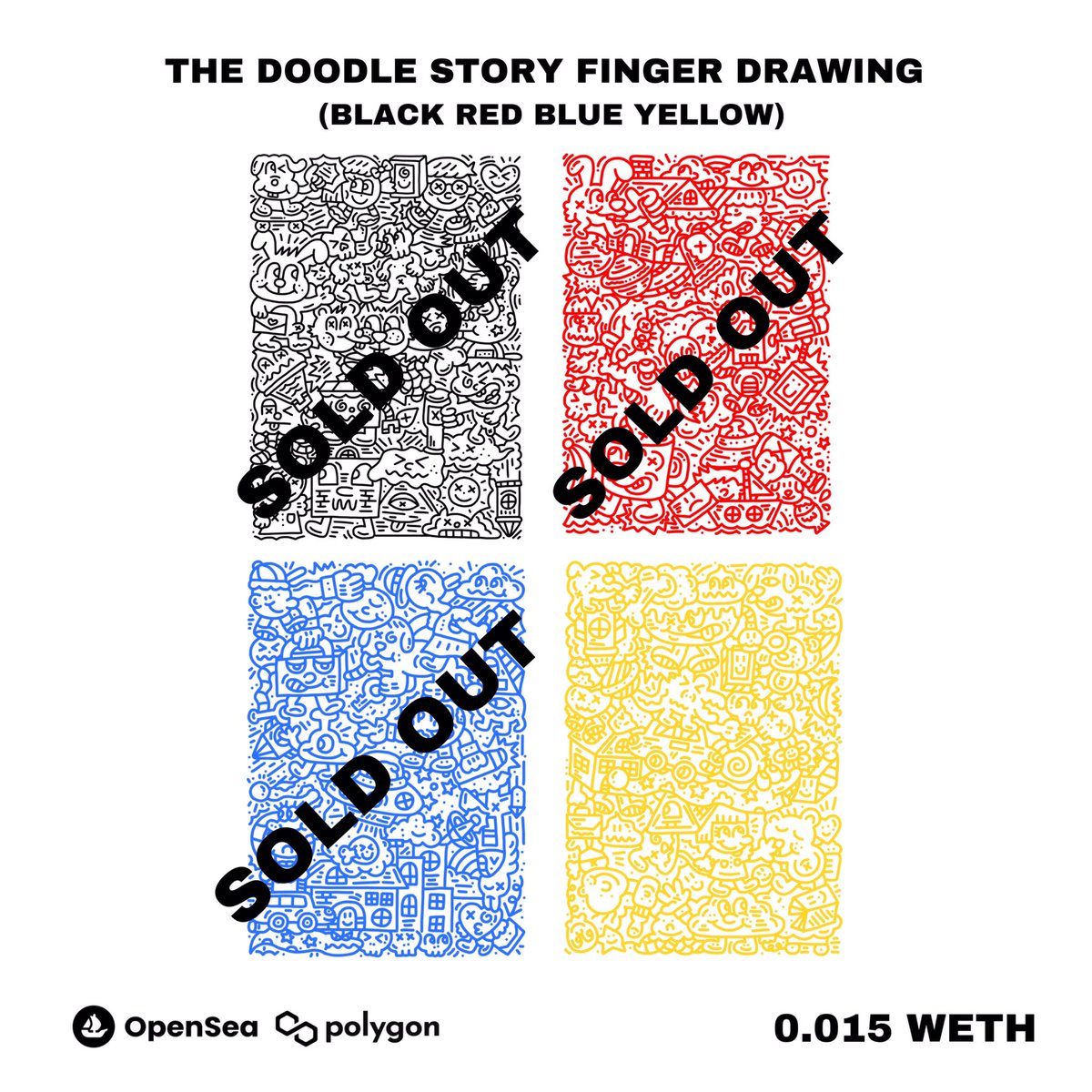 Only 1 Left Yellow Doodle!
Doodle Finger Drawing (Black,Red,Blue,Yellow)
Available on Polygon! Price from ETH (MATIC) 0.015 WETH

opensea.io/collection/doo…

#Doodle #NFTcollector #NFTCommunity