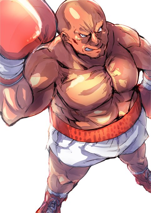 餓狼伝説スペシャルのアクセルホーク。ゲーム画面見てるとお腹周りぽっちゃりしてるのかなと思ってたけど、よく見たら腹肉は全部筋肉っぽくて足腰鍛えまくってものすごくごついってことみたい。(だから超必殺技の突進スピードがものすごい)これはかっけぇ!描きたい!描いた!どうして俯瞰構図にしたの 