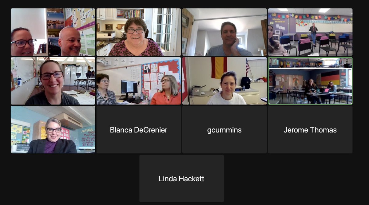 grahnforlang's tweet image. WL educators in MA and CT expanding their thinking about learning centers, pair and small group work, and performance assessment on the last day before Spring break! #learningtilltheend @Lapmanek