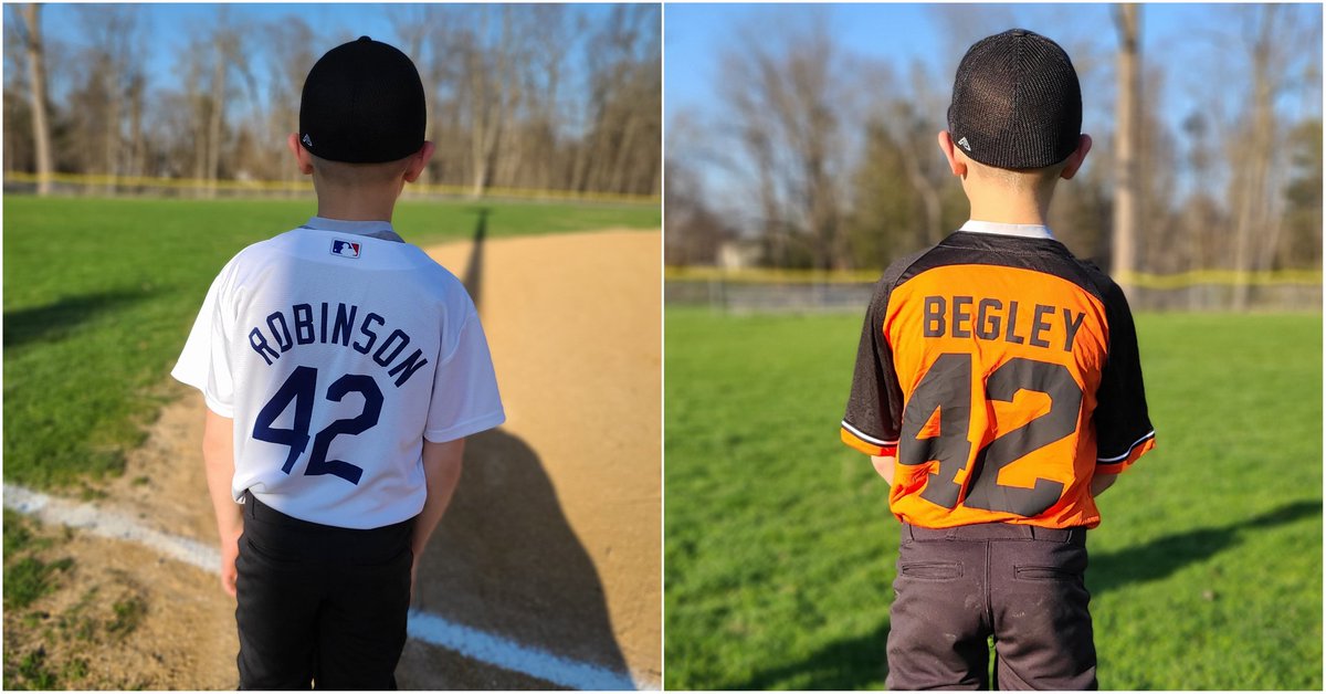 My son wears #42 in honor of Jackie Robinson! #JackieRobinsonDay #Jackie42