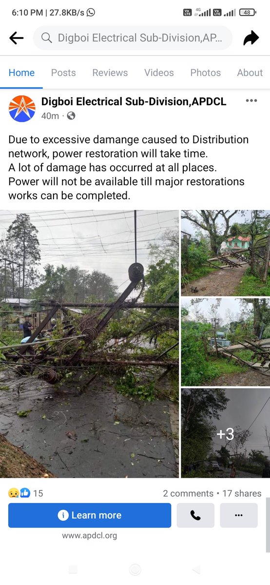 SahaRahul123's tweet photo. Thunderstorm in Digboi at around 3-4 pm caused major damage in and around the town. The APDCL Digboi unit has taken a major hit as well. Please look into the matter. Attached images of the same.  @BimalBorah119  @apdclsocial https://t.co/rU9YJZgK2r