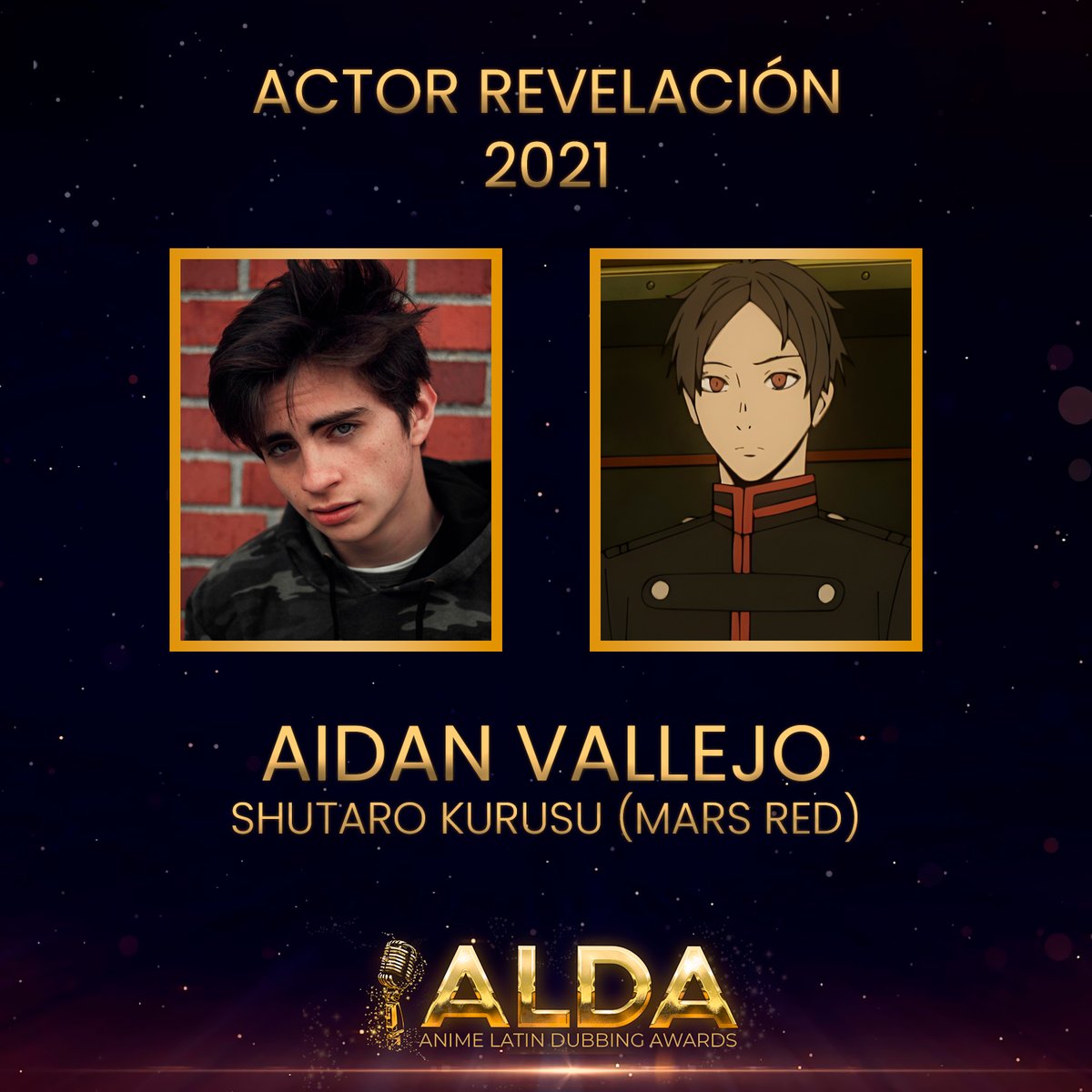 ⭐️Actor Revelación 2021✨

🔶Aidan Vallejo🔶

Personajes: 
🔸Shutaro Kurusu / Mars Red
🔸Rajdhani / Sonny Boy
🔸Alphonse Rodan / Seirei Gensouki: Spirit Chronicles

#Doblaje #Anime #VoiceActors #ALDA2022