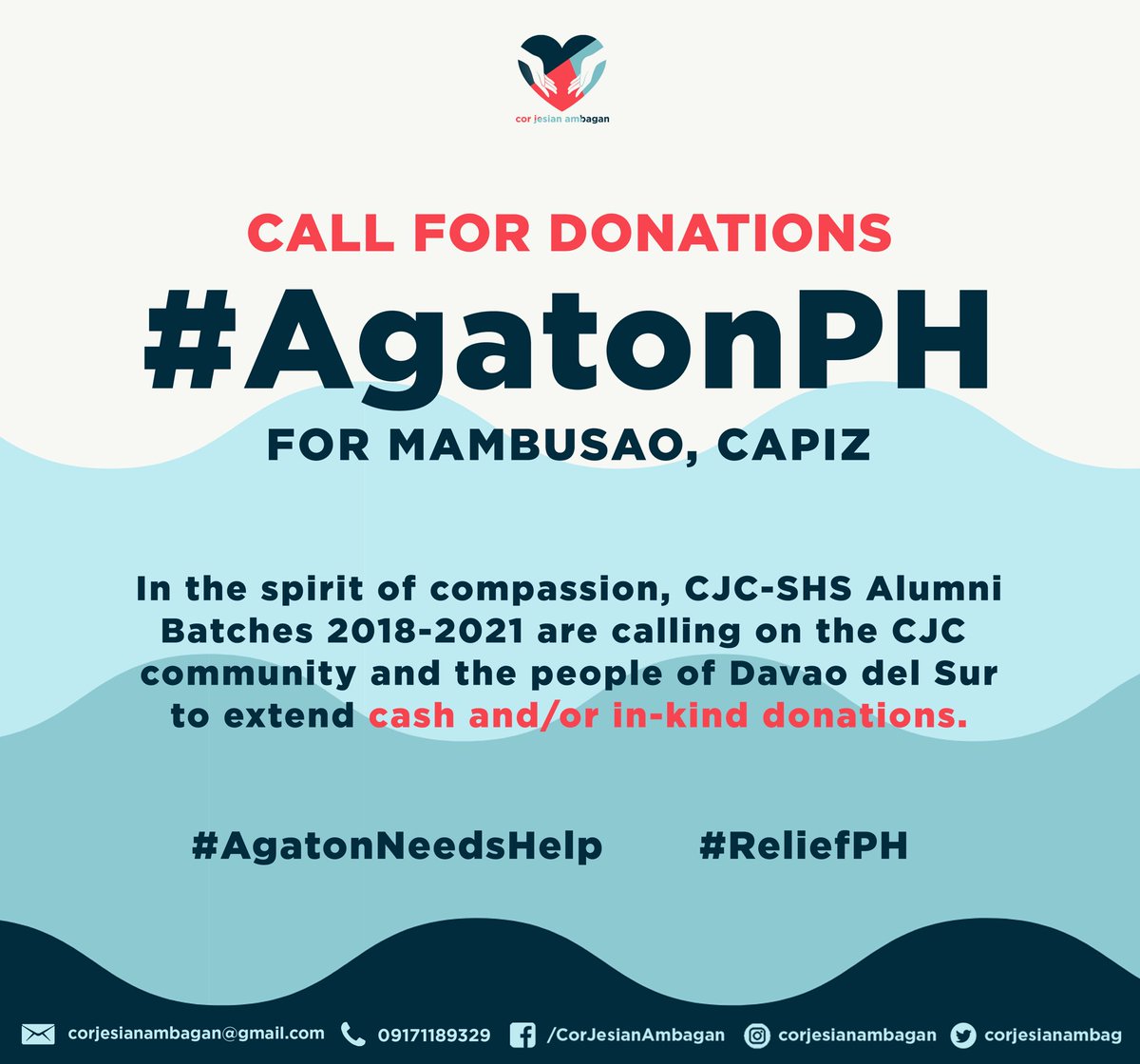 corjesianambag's tweet photo. 📣 CALL FOR DONATIONS FOR AGATON VICTIMS IN LEYTE  📣

FOR IN-KIND DONATIONS (rice, canned goods, noodles, drinking water, hygiene kits, slippers, vitamins/medicine, tetra, powdered milk, NO USED CLOTHES):
-Drop off at CJC Main Gate, Digos City

#AgatonPH
#ReliefPH https://t.co/0JCeG75vw8