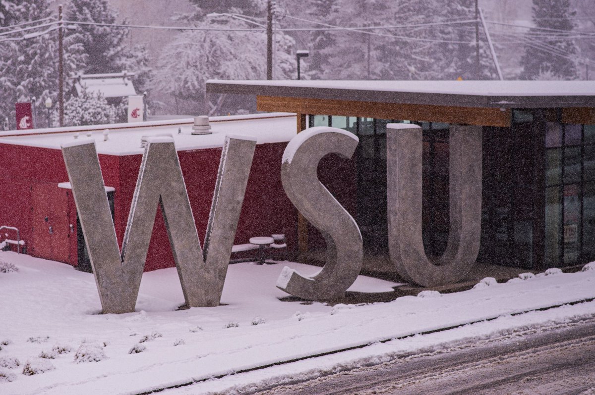 mediabylancelee's tweet photo. Heavy snowfall in Downtown Pullman, Washington in early April 2022. https://t.co/A2xpIvwuSR