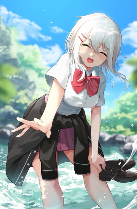 うちの子と水遊び💦 