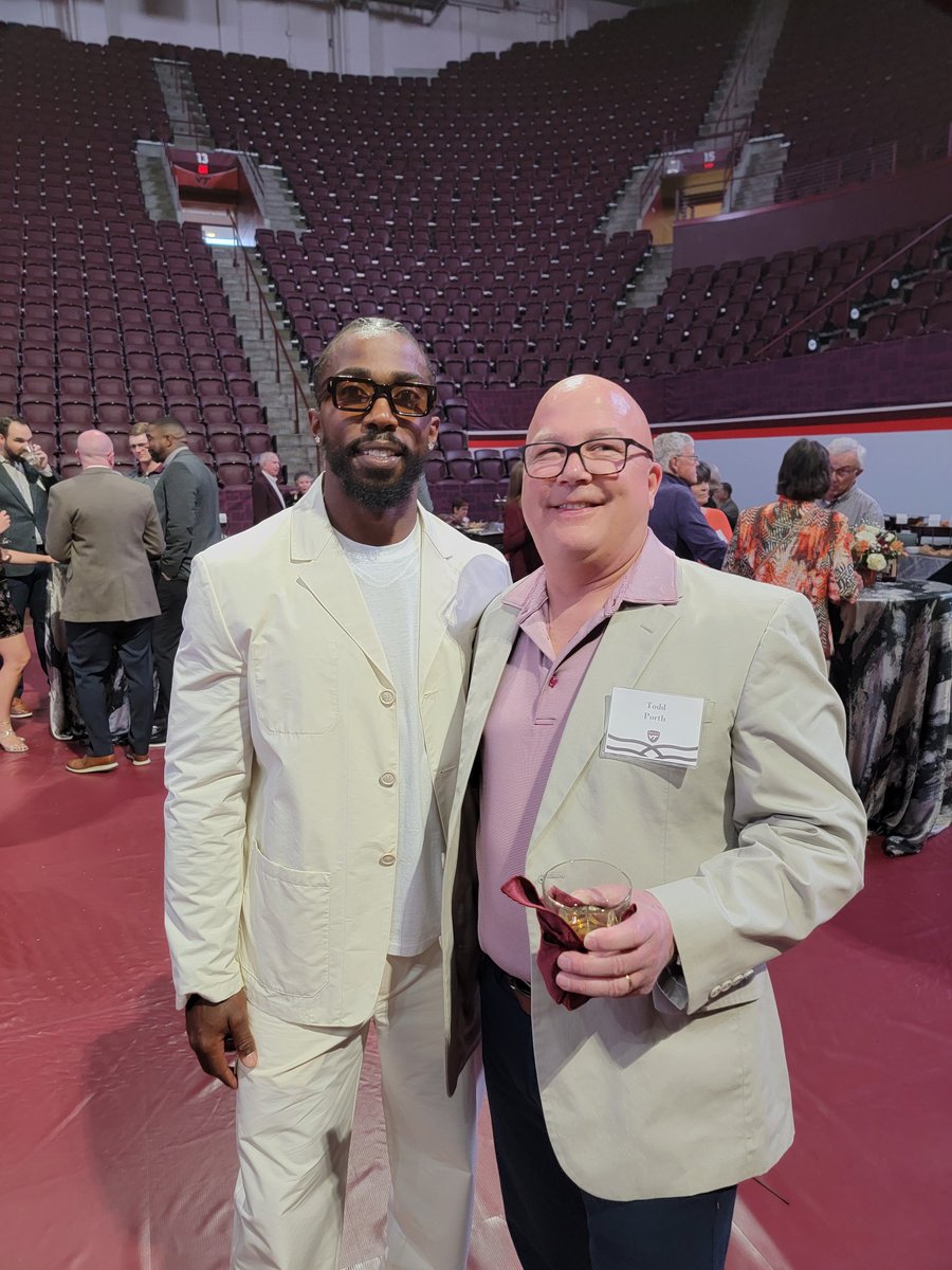 MGI_Est1999's tweet photo. Tyrod Taylor and I reminiscing about the Hokies win in Nebraska in 2008 (35-30) and again in 2009 with a hail Mary pass to end the game with a win (16-15). https://t.co/kLeHqjhlot