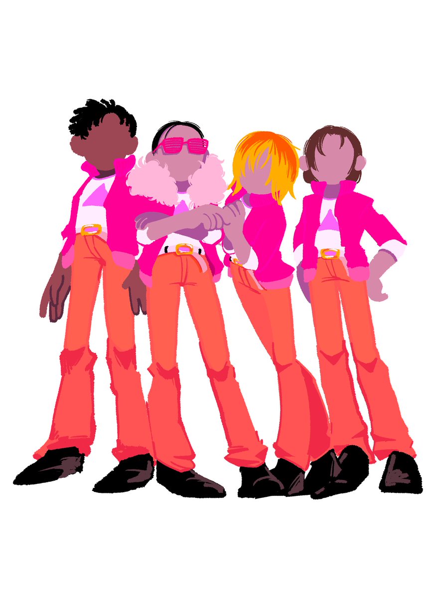 multiple boys blonde hair black hair dark skin crossed arms jacket pants  illustration images