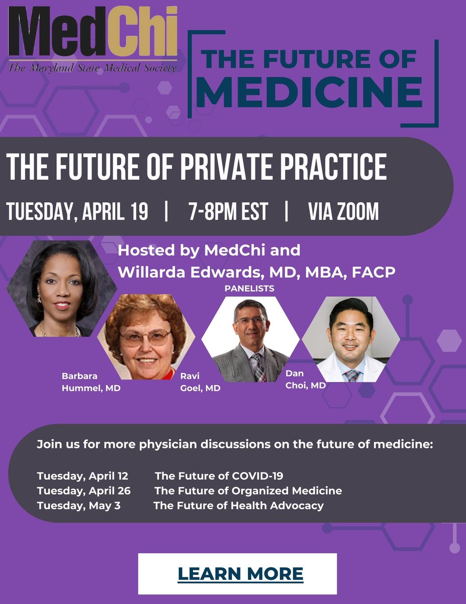 Let's talk about Private Practice in Medicine and Surgical specialties...is it still an option for physicians? Let's talk about it. Join us by registering at: medchi.org/future