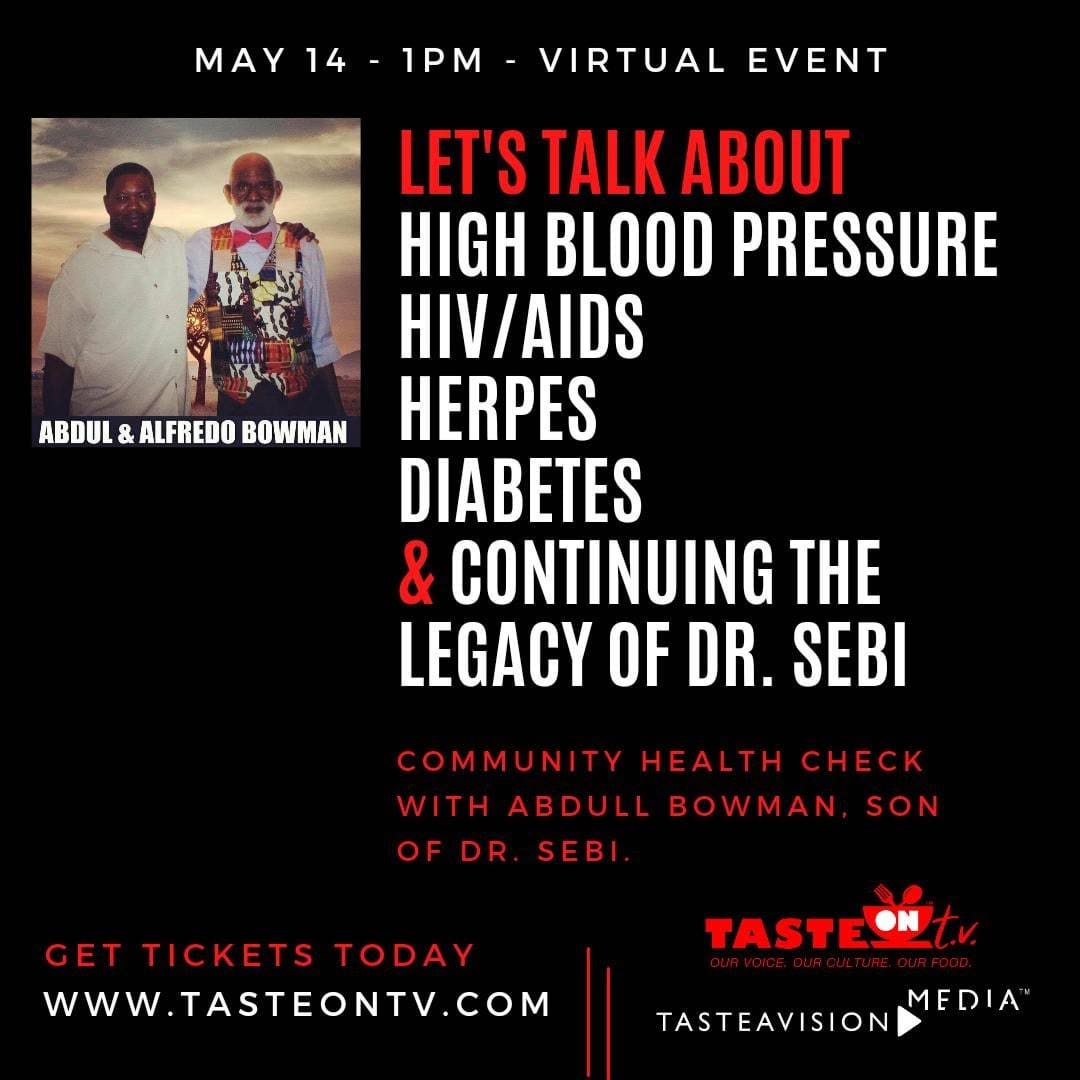 TasteavisionM's tweet photo. Get your tickets now! Learn how to live healthy! https://t.co/eiuWWj7TR9 💙🔥🚀💪🏾💯 #communityhealthcheck #blackherbalist #vegan #alkaline #blackcommunity #healthylifestyle #allnatural #herbs https://t.co/V47hTlTTOP