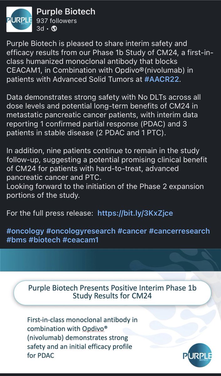 MuchoGains's tweet photo. #PPBT News great results and all of the work they’re doing in cancer research #fintwit #stocks #CancerResearch #BioNTech #BioMed #marketnews #stockstowatch @isaac2199 I see you https://t.co/FuheKkQtFc